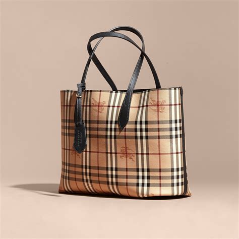 burberry reversible tote in black and haymarket|burberry haymarket check tote.